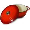 Image de Baumalu - Cocotte ovale fonte + couvercle Tradition induction rouge - 5L OS