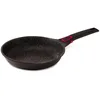 Image de BAUMALU - Poêle à Frire Granit Pro Céramique - Fonte d'Aluminium - Tous Feux dont Induction - Intérieur Revêtement Céramique Fusion Pro Effet Pierre Sans PFOA ni PFAS - Manche Amovible - Ø32cm - Noir