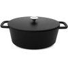 Image de Baumalu - Cocotte ovale fonte + couvercle Black Design induction noir mat - 29 cm OS