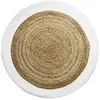 Image de Thedecofactory Tapis Rond en Jute Coton Bande Blanche diam.120