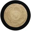 Image de Thedecofactory Tapis Rond en Jute Coton Bande Noire diam.120