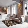 Image de Thedecofactory Tapis en Cuir recyclé Lignes Marron 120x170
