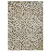 Image de Thedecofactory Tapis en Cuir recyclé Motif Damier Gris Clair 120x170