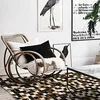 Image de Thedecofactory - Tapis en Cuir Véritable Motif Patchwork Mosaïque ou Ligne, Décoration élégante et contemporaine pour Salon, Séjour, Salle à Manger, Chambre, Bureau 160x230 cm - Marron