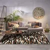 Image de Thedecofactory Tapis en Cuir recyclé Lignes Marron 190x290