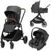 Image de Bebeconfort Luvia Trio, Poussette 3 en 1, 0-4 ans (0-22 kg), Poussette bébé, Siège auto bébé, Nacelle, Pliage intelligent, Guidon réglable, Absorption des chocs sur les roues, Mineral Graphite