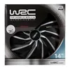Image de Lot de 4 enjoliveurs Bi-couleur gris & noir 14 pouces - WRC - TURBO - Look racing - Fixation simple et rapide par clips