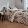Image de Tradilinge - Housse de Couette en Percale aux Impressions Noires Percale de Coton Beige 240x220 cm