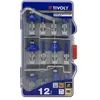 Image de Tivoly XT606470003 Fraises de défonceuse de formes assorties, Bleu, Set de 12 Pièces