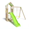 Image de TRIGANO Aire de jeux en bois SMART XPERIENCE - 2 balancoires 1 toboggan 1 mur descalade - 7 enfants