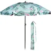 Image de Isotoner Parasol de plage de jardin, ultra résistant, structure anti vent, léger réglable en hauteur et inclinaison et anti uv upf50+, 160 cm cacatoès