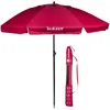 Image de Isotoner Parasol de plage de jardin, ultra résistant, structure anti vent, léger réglable en hauteur et inclinaison et anti uv upf50+, 160 cm framboise