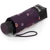 Image de Isotoner Parapluie compact, solide, ultra déperlant, à ouverture manuelle, fleurs aubergine