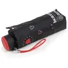 Image de Isotoner Parapluie compact, solide, ultra déperlant, à ouverture manuelle technologie xtra-sec, coeur rouge