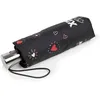 Image de Isotoner Parapluie x-tra solide anti-retournement, 28cm, ultra déperlant, ouverture/fermeture automatique, coeur rouge