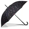 Image de Isotoner Parapluie canne, ultra dérperlant, solide, ouverture automatique/fermeture manuelle, coeur rouge