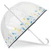 Image de Isotoner Parapluie canne automatique, cloche transparente, résistance au vent, pvc/hirondelles
