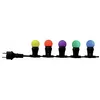 Image de TIBELEC Guirlande Guinguette LED 10m, 10 ampoules multicolores, 10 x 0,8W, 50 lumens, IP44, culot B22