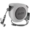 Image de Oxeo - Dévidoir mural automatique 35m - Arrosage enrouleur automatique - Pivotement 180° - Pistolet 8 fonctions - Noir
