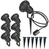 Image de Spots extérieurs avec piquet X6 - Pour Ampoule LED GU10 - Câble 1m50 - Éclairage de Jardin à piquer - Orientable - Étanche IP65