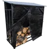 Image de Oxeo Étagère à bûches Toit incliné - capacité 3 stères - Longueur 186 cm - Abri Bois Range buches Extérieur - Bâche de Protection