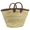 Image de Panier de marché palmier et cuir