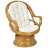 Image de AUBRY GASPARD Fauteuil pivotant et basculant en rotin avec Coussins