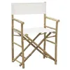 Image de AUBRY GASPARD - Fauteuil Metteur en Scène en Bambou Naturel - Toile Amovible 100% Coton Blanc - Dimensions 58 x 48 x 90 cm - Pliable avec Accoudoirs - Idéal pour Aménagement Jardin et Terrasse