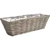 Image de AUBRY GASPARD - Jardinière Osier 50 cm - Gris - 15x16 cm - Doublure Plastique Imperméable - 0.5 kg - Rectangulaire - Idéal Plantes d'Intérieur et Décoration