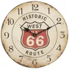 Image de AUBRY GASPARD - Horloge Métal Route 66 - Style Vintage - Ø 33 cm x Profondeur 4 cm - Robuste - Vendue sans Pile - Livrée Montée - pour Décor Rétro ou Moderne - Facile à Installer