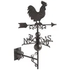Image de AUBRY GASPARD - Girouette Coq Fonte - 44 x 23 x 64 cm - Poids 3.60 kg - Non Montée - Fixation Non Fournie - Décoration Jardin - Indique Direction Vent - Élégant Solide