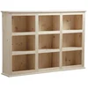 Image de AUBRY GASPARD - Bibliothèque Bois Brut 9 Cases - Epicéa Finition Brute - Dimensions L130xH90xP26 cm - Cases L36xH26xP21.6 cm - Livrée Montée - Design Épuré et Naturel