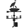 Image de AUBRY GASPARD - Girouette Cigogne Fer Forgé - Noir - Motif 40x32x0.2 cm - Fixation Pignon 87.5x57x47 cm - Toit 106x47x47 cm - Points Cardinaux Français - Décoration Extérieure Élégante