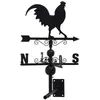 Image de AUBRY GASPARD - Girouette Coq Fer Forgé Arabesques - Noir - Coq 35 x 24 x 0.2 cm - Installation Toit/Pignon - Points Cardinaux Français - Élégante et Résistante Décoration Jardin