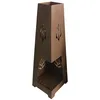 Image de AUBRY GASPARD - Poêle de Jardin Métal Rouillé - Cheminée Extérieur 31 x 31 x 95 cm - Épaisseur 0,20 cm - Poids 6 kg - avec Grille et Tisonnier - Prêt à l'emploi Chauffage Extérieur