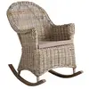 Image de AUBRY GASPARD - Rocking Chair en Poelet Gris Kresek - Pieds en Acajou - Coussins Déhoussables Coton - Garniture Mousse Polyéther - 70 x 91 x 107 cm - Design Confortable pour Salon et Véranda