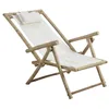 Image de AUBRY GASPARD - Chaise Relax Pliante en Bambou et Toile de Coton - 107 x 57 x 82 cm - Légère avec Accoudoirs - Confort et Résistance Jardin ou Terrasse - Design Tendance Intemporel