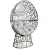 Image de AUBRY GASPARD - Fauteuil Oeuf Pivotant en Polyrésine et Acier - 360° - Coussins en Tissu Imperméabilisé - Dimensions 97 x 70 x H 156 cm - Hauteur d'Assise 48 cm - Conçu pour Extérieur - Livré en Kit