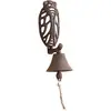 Image de AUBRY GASPARD - Cloche Murale Fonte Cigale - Hauteur 31 cm - Longueur 13 cm - Profondeur 10,5 cm - Poids 1,71 kg - Décoration Jardin Élégante - Accueil Invités Tintement Charmant
