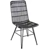 Image de AUBRY GASPARD - Chaise Rotin Métal Maïa Noir - Laquée Ajourée - 46 x 58 x 91 cm - Hauteur Assise 44 cm - Poids 9 kg - Design Élégant Tendance - Idéale Salle à Manger Intérieur