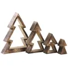 Image de AUBRY GASPARD - Sapins Gigognes Bois Vieilli Marron - Lot 4 Tailles - Hauteur Max 20 cm x Longueur 17 cm x Profondeur 3,5 cm - Emboîtables Décoration Compacte
