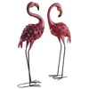 Image de AUBRY GASPARD - Flamant Rose Métal Laqué Mat - Décoration Jardin - Rose - Modèle 1: 20x14x61 cm - Modèle 2: 23.5x14x61 cm - Chic Moderne - Vendu à l'Unité - Poids 1.25 kg