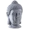 Image de AUBRY GASPARD - Tête Bouddha Fibre Ciment - Résistante au Gel - L 26 x P 24 x H 39 cm - Intérieur Extérieur - Effet Vieilli Finitions Soignées - Poids 7 kg