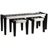 Image de AUBRY GASPARD - Ensemble Berbère Banc et Tabourets - Acacia et Coton - Banc 120x40x45 cm - Tabouret 38x38x38 cm - Design Élégant, Robuste et Confortable pour Salon
