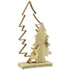 Image de AUBRY GASPARD - Décor Sapin en Métal et Bois - Guirlande LED Intégrée - Motif Cerf - Métal Ajouré Antique - Idéal pour Ambiance Lumineuse et Festive - Accessoire de Décoration Intérieure à Poser