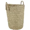 Image de AUBRY GASPARD - Corbeille À Linge Haute en Jonc Naturel Tressé - Ronde - 2 Anses - Capacité Généreuse - Diamètre 43 cm - Hauteur 52-61 cm - Idéale pour Le Rangement