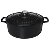 Image de Chasseur 11832801 Cocotte ronde, Fonte émaillée, Noir Mat, 28 cm