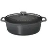 Image de Chasseur 4731 Cocotte ovale-31 cm fonte émaillée, 6 liters, Caviar intérieur Noir