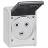 Image de LEGRAND - Prise Etanche de Puissance 32A avec Terre Plexo - Prise 2P+T IP44 - 2 Alvéoles - Pose en Saillie - Gris