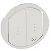 Image de Legrand 067743 Enjoliveur Antimicrobien Céliane pour Double Interrupteur, Poussoir avec Voyant, Blanc